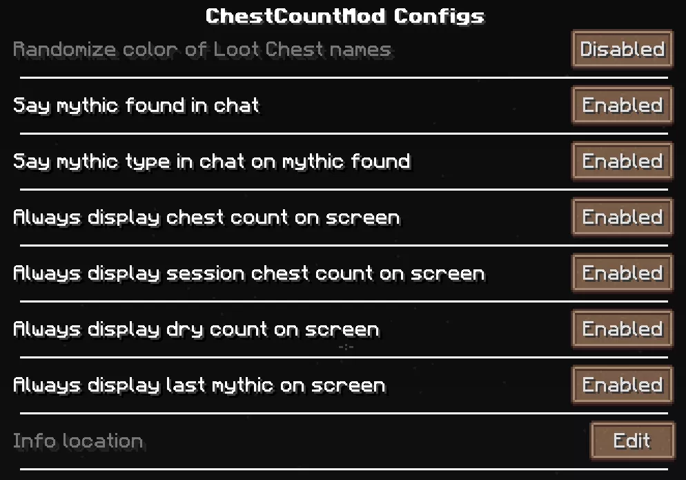 ChestCountMod Configs